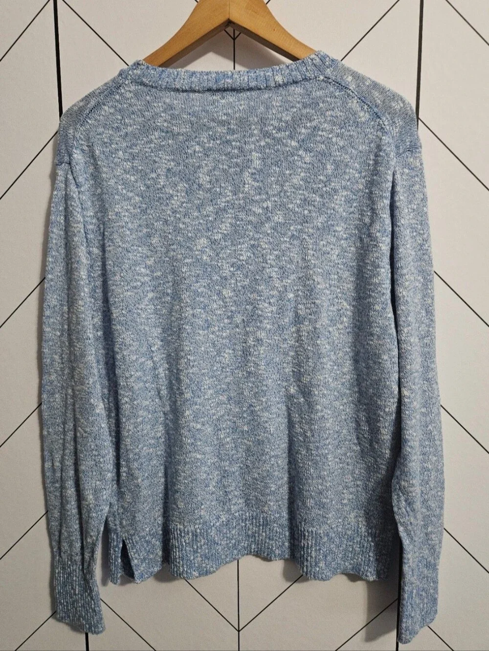 J. Crew Lightweight Beach Sweater in Marled Sky Blue, Size Medium